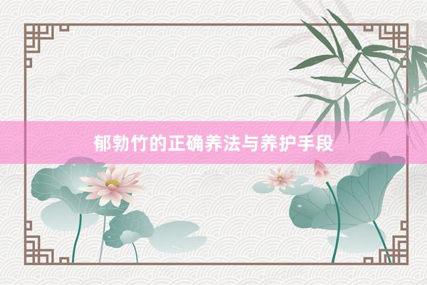 郁勃竹的正确养法与养护手段