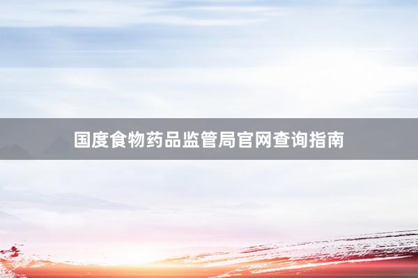 国度食物药品监管局官网查询指南